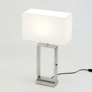 Flash Sale Holländer Lampe à poser Sprazzo, pied argenté, tissu blanc