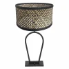 Outlet Steinhauer Lampe à poser Stang 3751ZW, tressage noir/naturel