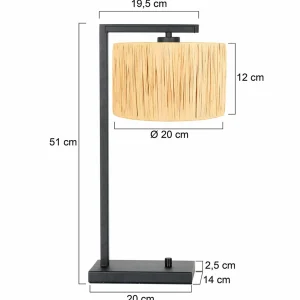 Discount Steinhauer Lampe à poser Stang 3716ZW, tressée Natur
