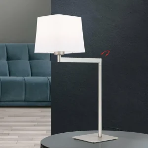 Cheap ORION Lampe à poser textile Carlton, nickel mat