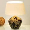 Shop Holländer Lampe à poser Toulouse ronde, hauteur 42 cm, noire