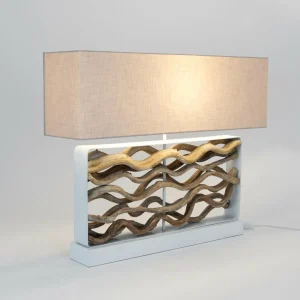 Flash Sale Holländer Lampe à poser Tremiti, couleur bois/beige, hauteur 67 cm, bois