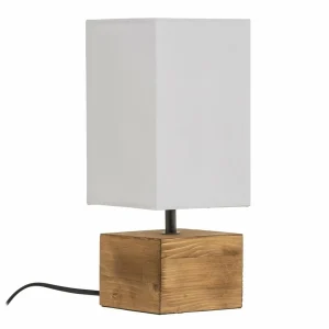 Discount Reality Leuchten Lampe à poser Woody à pied en bois, 12 cm x 12 cm