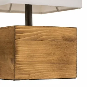 Discount Reality Leuchten Lampe à poser Woody à pied en bois, 12 cm x 12 cm