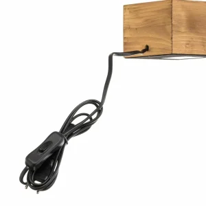 Discount Reality Leuchten Lampe à poser Woody à pied en bois, 12 cm x 12 cm