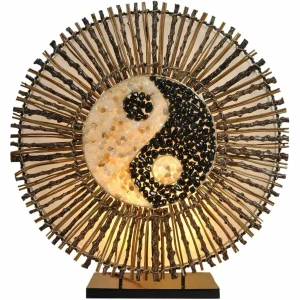 Cheap Woru Lampe à poser Ying Yang Batur ronde 40 cm brune