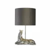 New Searchlight Lampe à poser Zebra, noir/argent, résine synthétique, 26 cm, E27