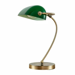 Shop Lindby Lampe de banquier Selea avec abat-jour vert