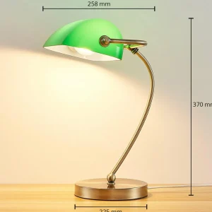 Shop Lindby Lampe de banquier Selea avec abat-jour vert