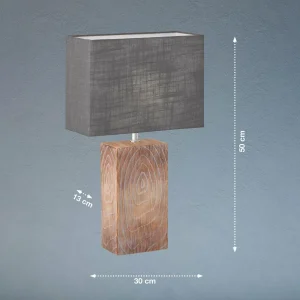 Cheap FISCHER & HONSEL Lampe de table Bronco avec abat-jour en lin hauteur 50 cm