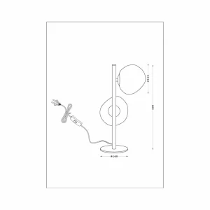 Fashion Eco-Light Lampe de table Canopus violet/argenté hauteur 40 cm à 2 lampes verre E14