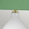Fashion Elstead Lampe de table en tissu Isla laiton antique/verte