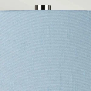 Online Elstead Lampe de table en tissu Isla nickel poli/bleu
