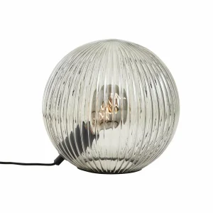 Cheap Brilliant Lampe de table en verre Belado noir/gris fumé strié