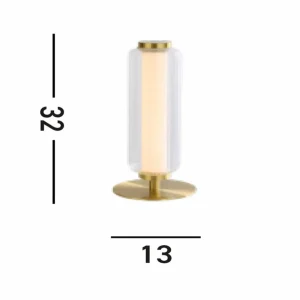 Fashion Searchlight Lampe de table LED Mod, couleur laiton, intensité variable sur 3 niveaux, acier