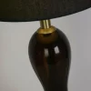 Outlet Searchlight Lampe de table Marakesh noir/gris fumé hauteur 67 cm textile/verre