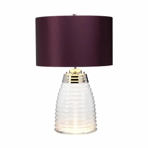 Hot Quintiesse Lampe de table Milne verre/tissu aubergine