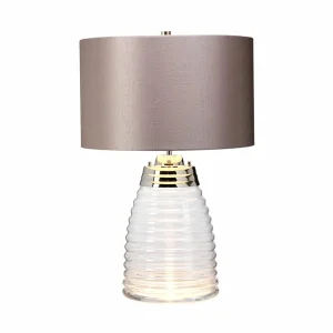 New Quintiesse Lampe de table Milne verre/tissu grise