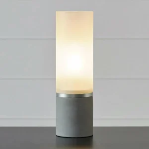 Sale Markslöjd Lampe de table Molo, pied en béton verre givré hauteur 40cm