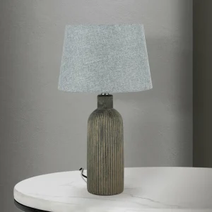 Shop ORION Lampe de table Orchid, brun/gris, hauteur 53,5 cm, céramique/lin