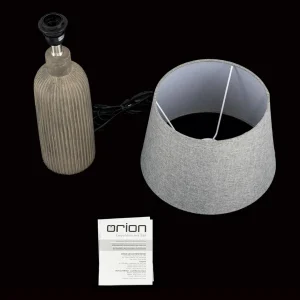Shop ORION Lampe de table Orchid, brun/gris, hauteur 53,5 cm, céramique/lin