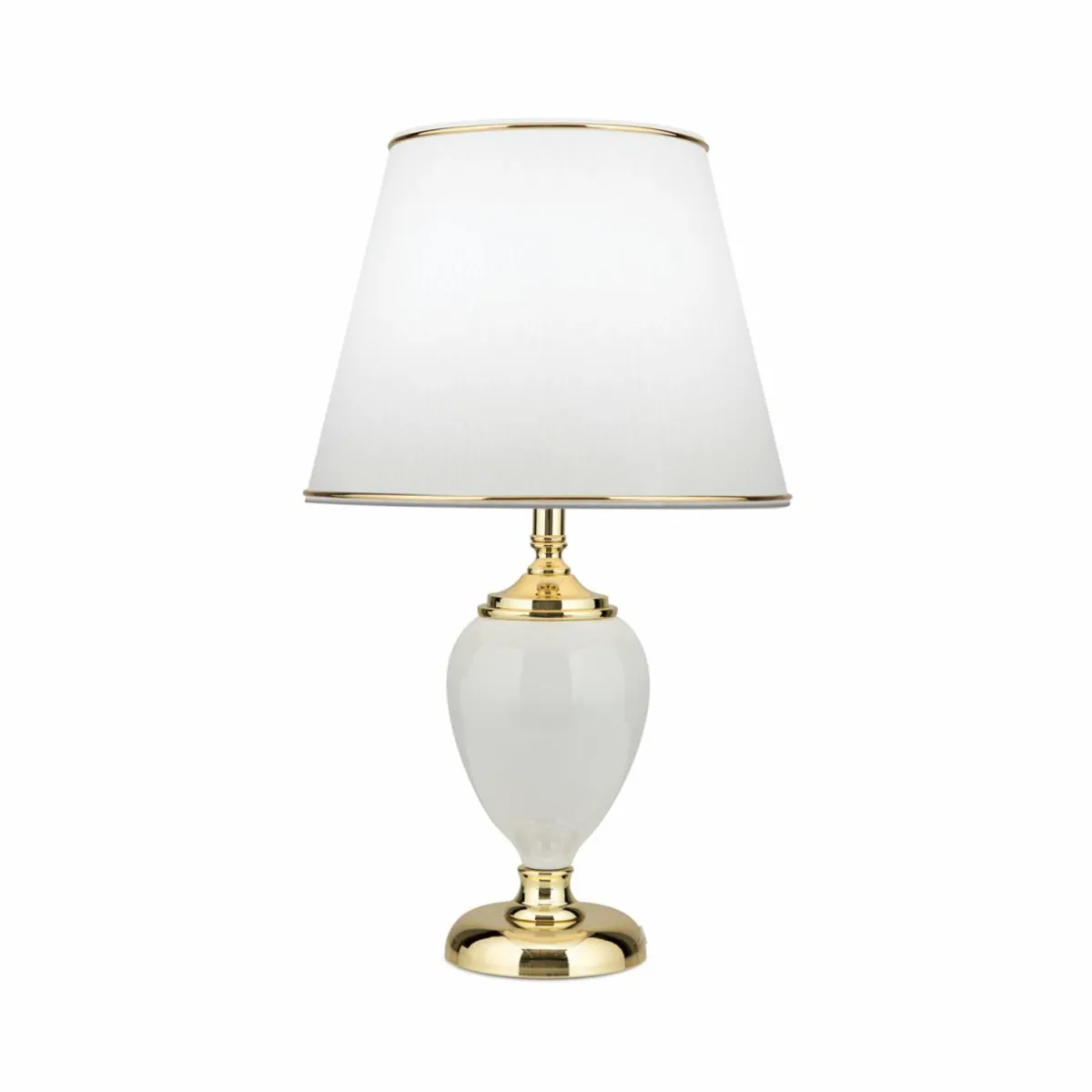 lampe_de_table_ovum_blancdor_hauteur__cm_cramiquechintz_1.webp Best Sale ORION Lampe de table Ovum, blanc/doré, hauteur 48 cm, céramique/chintz