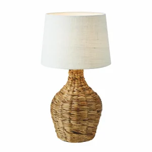Hot Markslöjd Lampe de table Paglia, naturel/blanc, rotin/jute, hauteur 58 cm