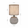 Cheap ORION Lampe de table Pinia, marron, hauteur 27,5 cm, céramique/lin