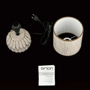 Cheap ORION Lampe de table Pinia, marron, hauteur 27,5 cm, céramique/lin
