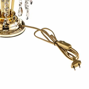 Store ONLI Lampe de table Pioggia avec pluie de cristaux, 26cm, or