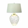 Clearance Quintiesse Lampe de table Samara, Ø 45,7 cm, transparent, tissu, verre, à 2 lampes