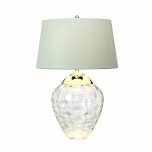 Clearance Quintiesse Lampe de table Samara, Ø 45,7 cm, transparent, tissu, verre, à 2 lampes