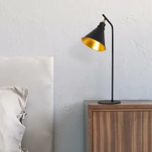 Clearance Opviq Lampe de table Sivani MR-608, noir/or, métal, hauteur 50 cm