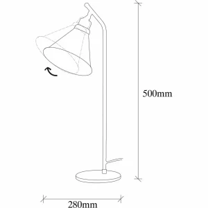 Clearance Opviq Lampe de table Sivani MR-608, noir/or, métal, hauteur 50 cm