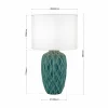 Fashion ORION Lampe de table Tortuga, vert/blanc, hauteur 49,5 cm, céramique/lin