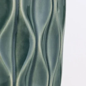 Fashion ORION Lampe de table Tortuga, vert/blanc, hauteur 49,5 cm, céramique/lin