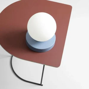Hot ALDEX Lampe Joel abat-jour verre rond, bleu/blanche