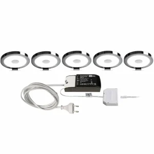 Store Deko-Light Lampe LED pour meubles à miroir, lot de 5, rond
