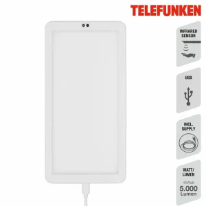 Hot Telefunken Lampe meuble LED Schu, capteur, 22x11 cm blanc 840