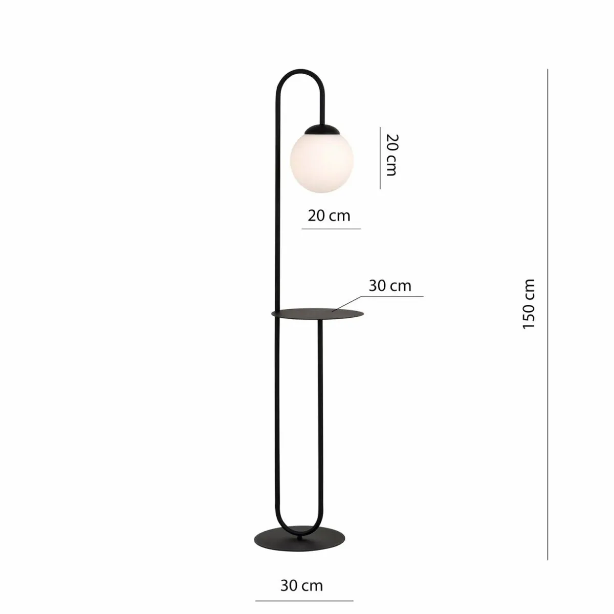 lampe_sur_pied_bari_noir_mtal_verre_1.webp Cheap EMIBIG LIGHTING Lampe sur pied Bari, noir, métal, verre