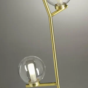 Store miloox by Sforzin Lampe sur pied Camely, or brossé/clair, 3 lampes, verre