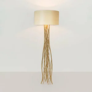 Cheap Holländer Lampe sur pied Capri, or/écru, hauteur 155 cm, fer martelé