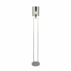 Best Searchlight Lampe sur pied Catalina, verre, chrome/fumée, E27, 144 cm