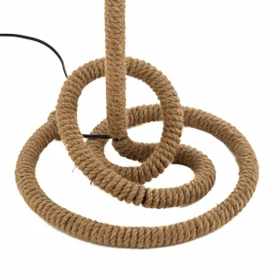 Best ONLI Lampe sur pied Corda avec abat-jour en tissu et corde épaisse