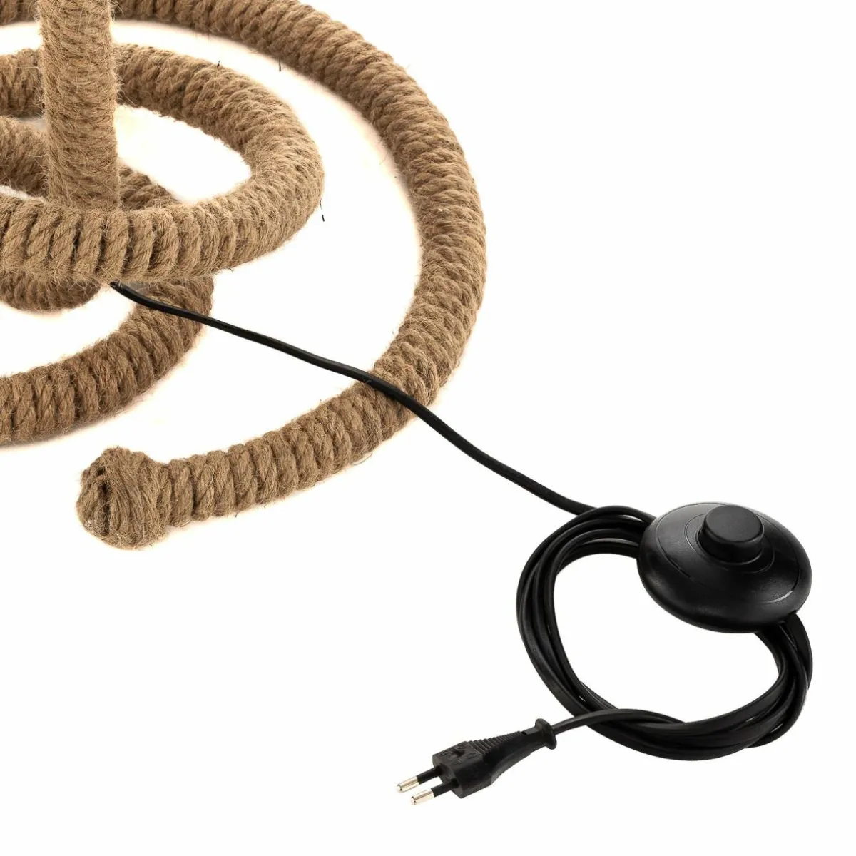 Best ONLI Lampe sur pied Corda avec abat-jour en tissu et corde épaisse