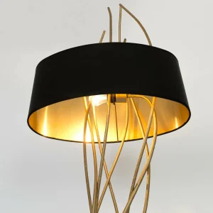 Outlet Holländer Lampe sur pied Elba ovale, or/noir, hauteur 180 cm, fer