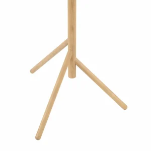Hot TK Lighting Lampe sur pied Estera, verre opalin, structure en bois, à 3 lampes