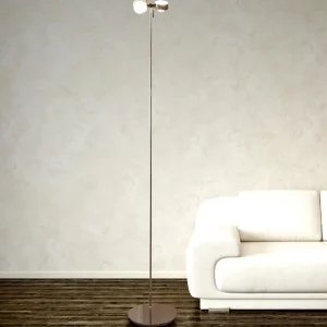 Fashion Top Light Lampe sur pied flexible PUK FLOOR, chrome mat, à 2 lampes.