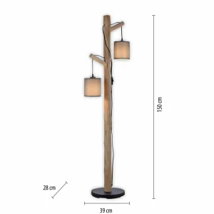 Cheap JUST LIGHT. Lampe sur pied Green Tribu avec abat-jour papier