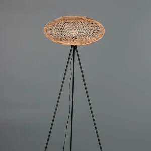 Hot Trio Lighting Lampe sur pied Hedda en sisal et métal
